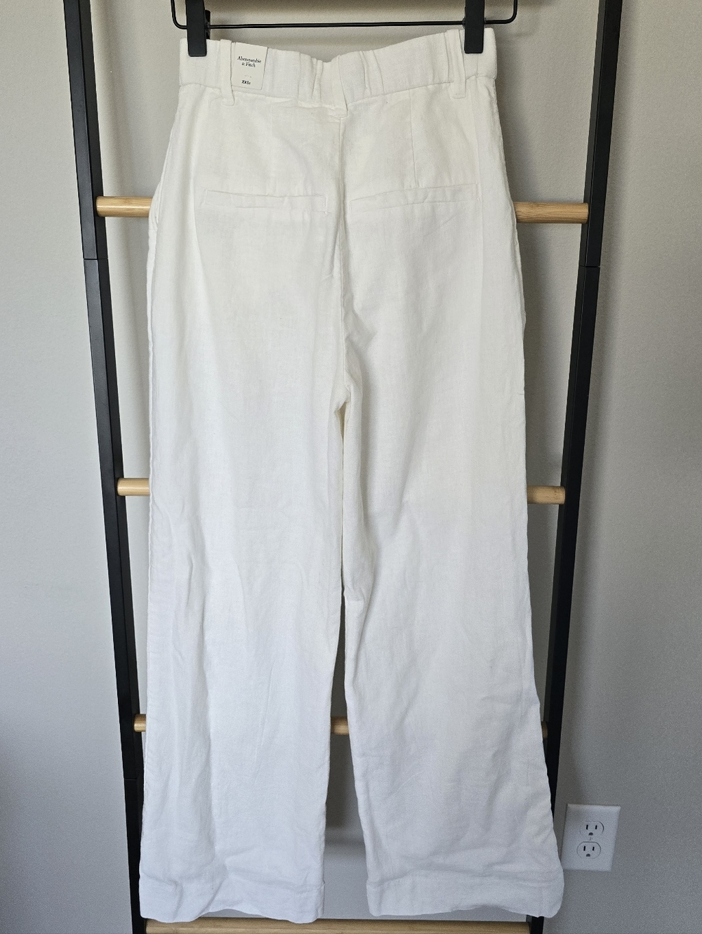 NWT A&F Sloane Tailored Linen Blend Wide Leg Pants Size XXS Short - Picture 5 of 12